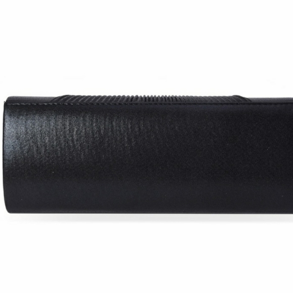 Black Satin Evening Bag Aurora Borealis Rhinestone - Picture 3 of 9